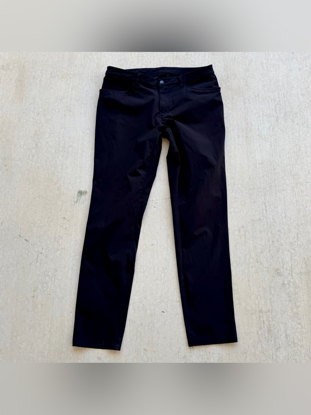 Lululemon ABC Warpstream Pants Black Men Size 40 Golf Stretch Slim
